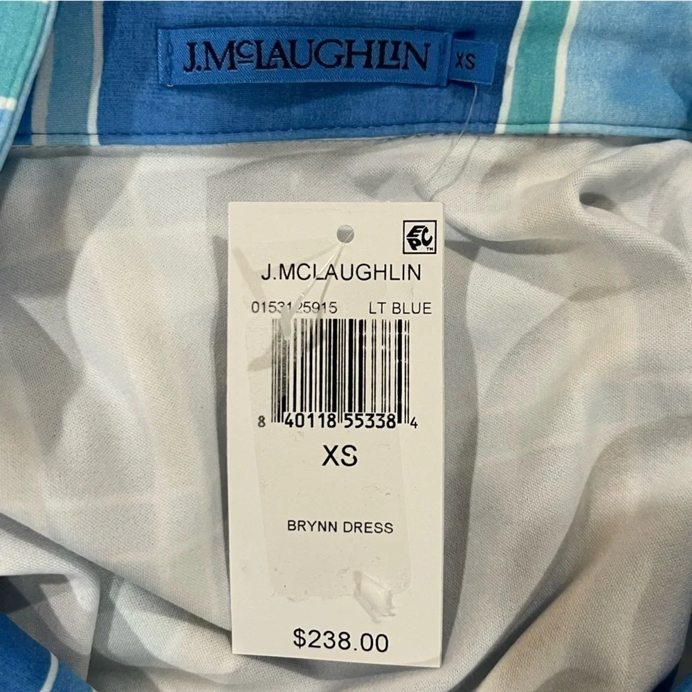 J. McLaughlin Brynn Tile Print Jersey Knit Collared V-Neck 3/4 Sleeve Dress NWT